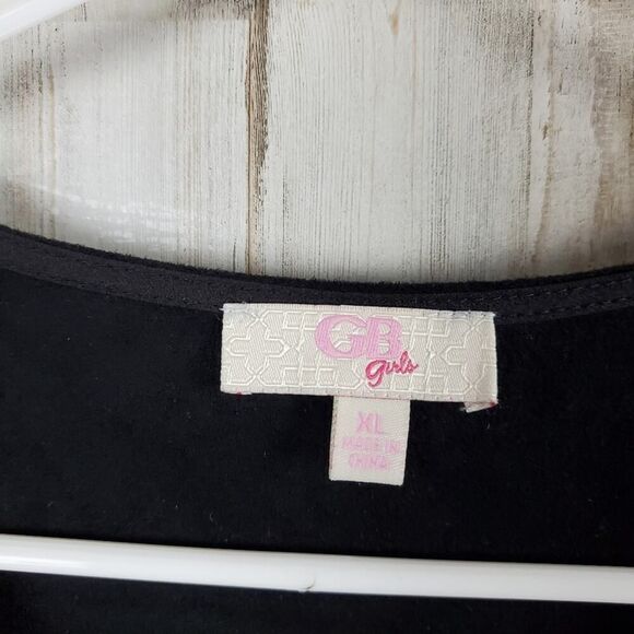 GB Girls Velour Sleeveless Dress Black Size XL - Picture 3 of 10